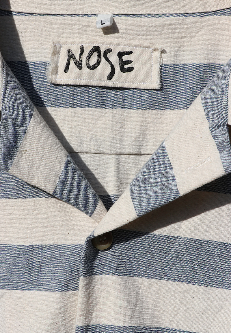 Rayada Celeste Manga Corta